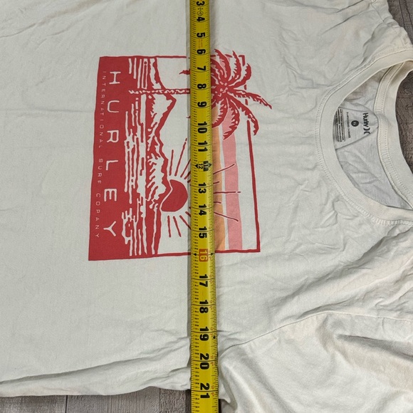 Women’s Hurley White Graphic XL Cropped Tee with burnt orange - Picture 5 of 5